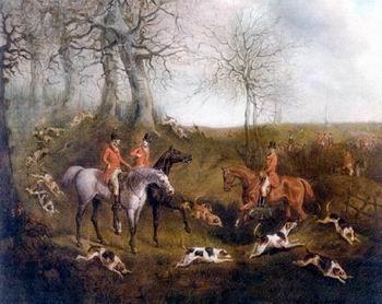 unknow artist Classical hunting fox, Equestrian and Beautiful Horses, 033.